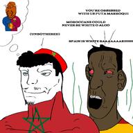 2soyjaks aryan blue_eyes clothes curly_hair flag:morocco flag:spain goatee hat jawline namefags seething smirk termite termitesilva_(user) variant:unknown // 4000x4000 // 2.7MB