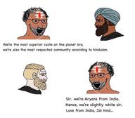 aryan chad hindu hinduism india indian indian_flag larp nordic_chad pajeet poop shitskin text variant:soyak wordswordswords // 474x414 // 28.8KB