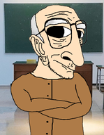 big_nose coat crossed_arms glasses grandpa school stubble teacher variant:Uncle_jun wrinkles // 561x721 // 282.1KB