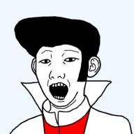 clothes ear elvis hair kuz open_mouth pompadour soyjak variant:kuzjak // 1000x1000 // 53.1KB