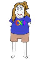 ashbie ashbie_moon aspie assburgers autism brown_hair closed_mouth clothes fat full_body glasses lipstick stubble variant:alicia // 680x1020 // 69.5KB