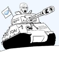 flag gem gempass glasses head open_mouth original_content stubble tank text variant:soyak vehicle // 1080x1080 // 37.7KB