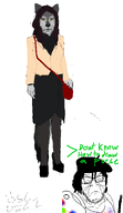 artist black_clothing black_nails brown_hair coal furry greentext grey_skin high_heels jacket js_paint purse sisa text variant:feraljak wolf yellow_sclera // 795x1371 // 76.0KB