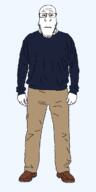 closed_mouth clothes full_body glasses neutral shoe soyjak stubble subvariant:neutralplier variant:markiplier_soyjak // 600x1200 // 28.4KB