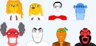 06eb angry artist:entiral beard blue_eyes calm closed_mouth femjanny food froot fruit glasses green_glasses janny open_mouth rage soyjak stubble subvariant:science_lover suspenders transparent_background variant:chudjak variant:cobson variant:feraljak variant:gapejak variant:markiplier_soyjak yellow_skin // 1979x945 // 396.4KB