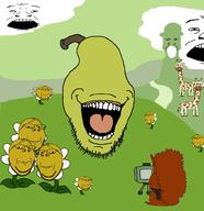 background camera clounds flowers giraffes grass green lolwut pear river sky subvariant:feralsquirrel trend:squirreljakking variant:coinjak variant:feraljak variant:gapejak variant:markiplier_soyjak variant:pearjak // 958x988 // 74.1KB