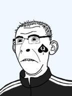 bbc biting_lip clothes ear glasses hair merge queen_of_spades soyjak subvariant:hornykuz tattoo track_suit variant:carterjak variant:cobson variant:kuzjak // 810x1080 // 65.1KB