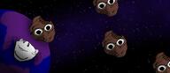 5soyjaks baby background bug deformed ear fangs glasses hair meteor multiple_eyes multiple_soyjaks planet shading smile soyjak space spider stars stubble subvariant:gabriel variant:feraljak variant:impish_soyak_ears // 790x340 // 245.1KB