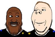 2soyjaks are_you_soying_what_im_soying black_skin brown_hair closed_mouth eddie_pulaski frank_tenpenny grand_theft_auto grand_theft_auto:_san_andreas grey_hair grin looking_at_each_other mustache police police_badge police_uniform polish smile smirk stubble subvariant:wholesome_soyjak text variant:gapejak variant:markiplier_soyjak video_game white_skin // 1200x800 // 190.9KB