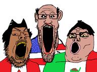 amerimutt angry balding black_sclera bloodshot_eyes brown_skin canada ear fat flag:canada flag:mexico flag:united_states fundamental_paper_education hair king_caesar mexico meximutt miss_circle mustache soyjak_trio stubble united_states variant:gapejak variant:markiplier_soyjak variant:tony_soprano_soyjak yellow_sclera yellow_teeth // 833x622 // 32.5KB