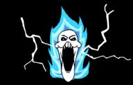 black_background blue_eyes electricity fire mouth_open skull teeth_showing variant:markiplier_soyjak // 2215x1402 // 107.6KB
