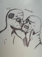 2soyjaks aids arm art drawfag drawing faggot gay glasses hand ink kissing meta:soytober meta:soytober2024 stubble subvariant:flarteyejak variant:fisheyejak variant:flartson yaoi // 1536x2048 // 3.2MB