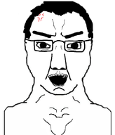 anger_mark angry eyebrows glasses hair lips neck nose open_mouth subvariant:chuddy teeth variant:chudjak // 563x659 // 97.3KB