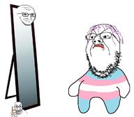 3soyjaks angry closed_mouth clothes frown full_body hair implied_suicide mirror mustache noose open_mouth perro_hold purple_hair rope smug soyjak stubble tranny variant:bernd variant:el_perro_rabioso variant:gapejak variant:soyak // 739x641 // 167.8KB