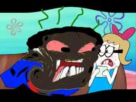 bloodshot_eyes blue_shirt bow cartoon creepy distorted eyes glasses hair holding_object jake jakparty_soy jartycuck meta:nas nickelodeon nigger red_eyes scared shitskin slopjak spongebob_squarepants subvariant:soylita teeth variant:gapejak // 640x480 // 255.0KB
