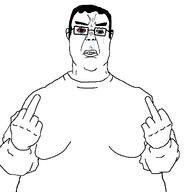 angry chud crying fat glasses middle_finger shirts soyjack subvariant:a24_slowburn_chudjak variant:a24_slowburn_soyjak variant:chudjak // 1079x1114 // 24.6KB