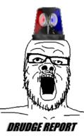 animated drudge_report glasses logo news open_mouth siren soyjak stubble text variant:a24_slowburn_soyjak // 454x735 // 106.0KB