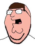 cartoon family_guy glasses open_mouth peter_griffin seth_macfarlane stubble subvariant:wholesome_soyjak variant:gapejak white_skin // 600x800 // 26.8KB