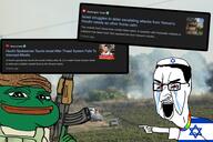 actually_happened ak-47 arab bomb clothes crying explosion flag:israel frog gay hat history houthi irl_background islam israel jewish_nose jews judaism kippah lgbt missile mountain muslims news pepe pointing pride_flag seething smoke text tree variant:chudjak wordswordswords zionist // 1920x1280 // 321.8KB
