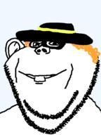 buck_teeth clothes ear hair hamburglar hat mask mcdonalds orange_hair smile soyjak stubble variant:impish_soyak_ears // 598x800 // 70.2KB