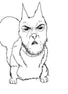 angry animal clenched_teeth closed_mouth punisher_face soyjak stubble tail trend:squirreljakking variant:feraljak // 258x355 // 25.4KB