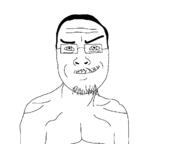 beard glasses hair muscles mustache smug soyjak stubble variant:unknown // 1235x926 // 14.9KB