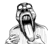 glasses hand looking_at_you nose nostril scary schizo sharp_teeth stubble subvariant:schizojak teeth tounge tounge_out transparent_background variant:markiplier_soyjak variant:spedjak white_eyes // 828x761 // 86.0KB