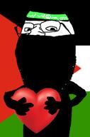 arab arm balaclava black body clothes eyes flag flag:palestine glasses green hamas headband heart hezbollah holding_heart holding_object islam palestine soyjak subvariant:wholesome_soyjak suit variant:gapejak // 414x625 // 59.7KB