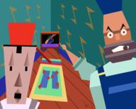 3d arm brown_eyes cap cgi cigar clothes dire_straits hand hat meta:nas money_for_nothing open_mouth pointing soy_parody soyjak television variant:two_pointing_soyjaks // 3840x3072 // 943.8KB