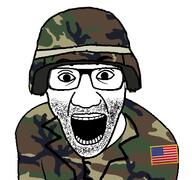 arm arma camouflage clothes erdl_pattern glasses hat helmet m81 military open_mouth operation_flashpoint_cold_war_assault soyjak stubble united_states variant:el_perro_rabioso woodland // 427x400 // 71.0KB