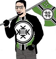 4chan chud chudcel flag flag:kekistan holding_flag kek kekistan muscular_male variant:chudjak // 1834x1913 // 652.0KB