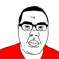 chud closed_mouth clothes ear glasses hair soyjak subvariant:fatchud variant:chudjak // 720x720 // 10.4KB