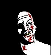 beard black_background blood blood_on_face creepy epstein evil glasses jeffrey_epstein meta:not_oc rapist scary stubble variant:epsteinjak variant:unknown // 654x709 // 25.2KB