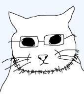 animal cat closed_mouth dilated_pupils glasses looking_at_you mei_mei stubble tole tole_tole_cat variant:catjak_(alternate) // 1004x1129 // 23.3KB