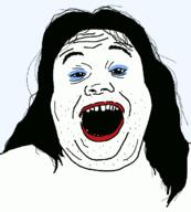 animated hair long_hair makeup open_mouth soyjak stubble talking variant:alicia // 620x687 // 43.1KB