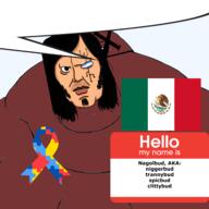 autism facial_mark fat flag flag:mexico hair hello_my_name_is_(sticker) looking_at_you meta:nas nagolbud_(user) namefag_drama obese speech_bubble transparent_background // 4096x4096 // 3.1MB