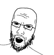 beard eyes glasses shocked soyjak suprised variant:filmsjak // 681x691 // 14.1KB