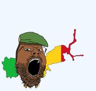 assimi_goita brown_skin flag flag:mali mali map soyjak stubble transperent_background variant:gapejak // 1024x977 // 186.9KB