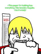 glasses grin hair hand holding_object nate natejak nusoicaca smile soyjak soyteen stubble variant:markiplier_soyjak // 600x800 // 99.2KB