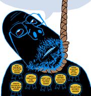 ack award awards b_b_ghast_(namefag) black_skin blue_outline hanging namefags rope slopjak speech_bubble subvariant:scholar text variant:gapejak white_eyes // 1885x2000 // 76.6KB