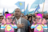 animal bloodshot_eyes clothes crimean_tatar crimean_tatar_people crowd crying ear femboy flag flag:crimean_tatar flag:crimean_tatar_furry_femboy_pride_flag flag:femboy_pride_flag full_body furfag furnigger furry furry_ears glasses hair irl irl_background kurwa lgbt logo nigger paw people pig pig_nose pigger pink_skin purple_hair rainbow soyjak track_suit variant:chudjak vein white_skin wojak wolf // 2398x1600 // 2.1MB