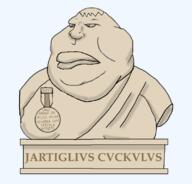 ancient award badge bust closed_mouth fat jakparty_soy latin_text latino obese robe roman roman_empire rosette sculpture trend:jartycuck variant:meximutt // 800x765 // 230.7KB