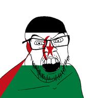 angry country flag glasses jacksepticeye looking_at_you mustache open_mouth soyjak stubble teeth variant:feraljak western_sahara youtube // 1500x1500 // 28.2KB