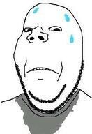 closed_mouth frown soyjak stubble subvariant:wholesome_soyjak sweating variant:gapejak // 200x291 // 12.9KB