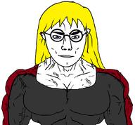 buff female glasses hair kate kate_hikes nate soyteen subvariant:female_chudjak subvariant:muscular_chud variant:chudjak // 1034x958 // 33.3KB