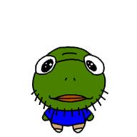 blue_shirt closed_mouth clothes deltarune frog glasses green_skin noelle_holiday pepe soyjak stubble variant:uglyfuckingthing // 1000x1000 // 16.3KB