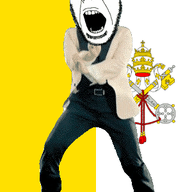 angry animated country crown dance flag flag:vatican_city full_body gangnam_style glasses irl key open_mouth soyjak stubble tiara variant:cobson vatican // 300x460 // 501.8KB