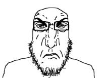 angry closed_mouth glasses punisher_face redraw soyjak stubble variant:markiplier_soyjak // 924x739 // 16.1KB