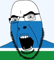 flag flag:sverdlovsk_oblast full_head glasses hair looking_to_the_right oblast open_mouth russia soyjak stubble sverdlovsk_oblast teeth text transparent transparent_background variant:cobson // 721x789 // 18.7KB