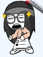 anti_soytan arm blood chibi clothes female frown full_body glasses gore hair metal_pipe motion open_mouth pipe subvariant:metal_pipe_soytan variant:soytan // 207x272 // 28.9KB
